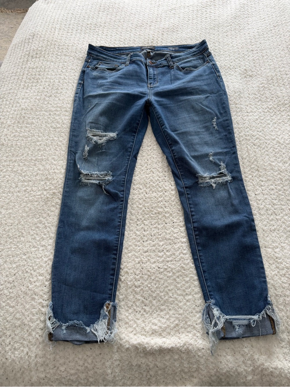 Judy Blue Distressed Dark Blue Jeans